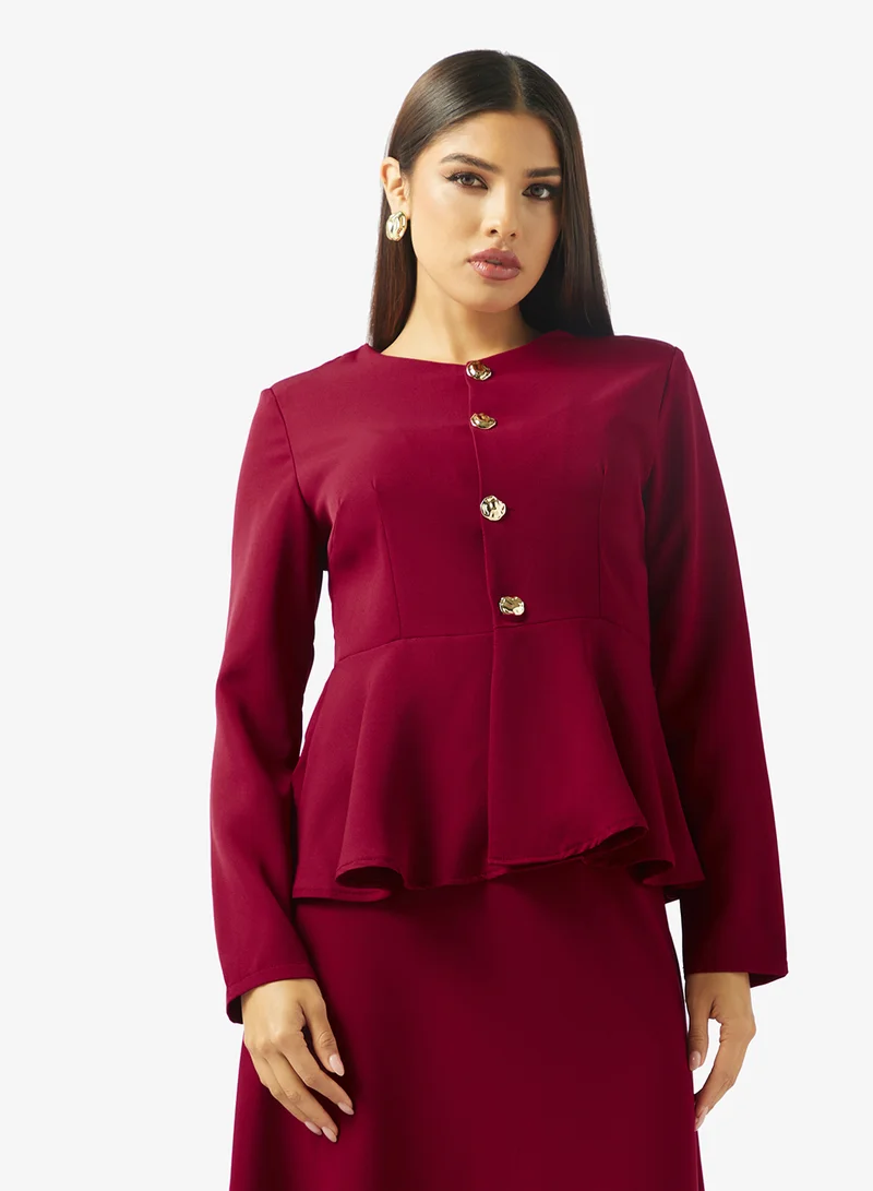 Khizana  Peplum Top & Skirt Set for Women | Best Price UAE